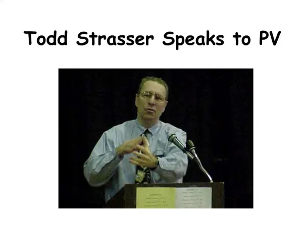 Todd Strasser Speaks to PV