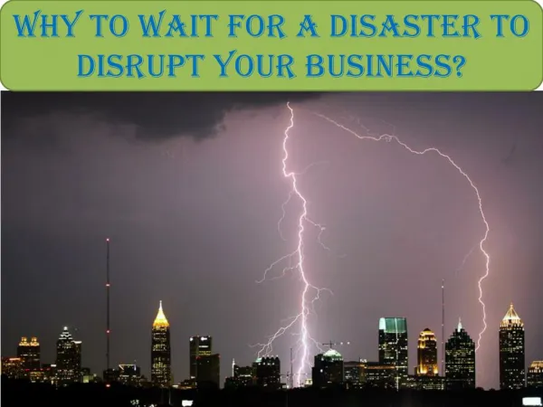Don't let disaster break up your business