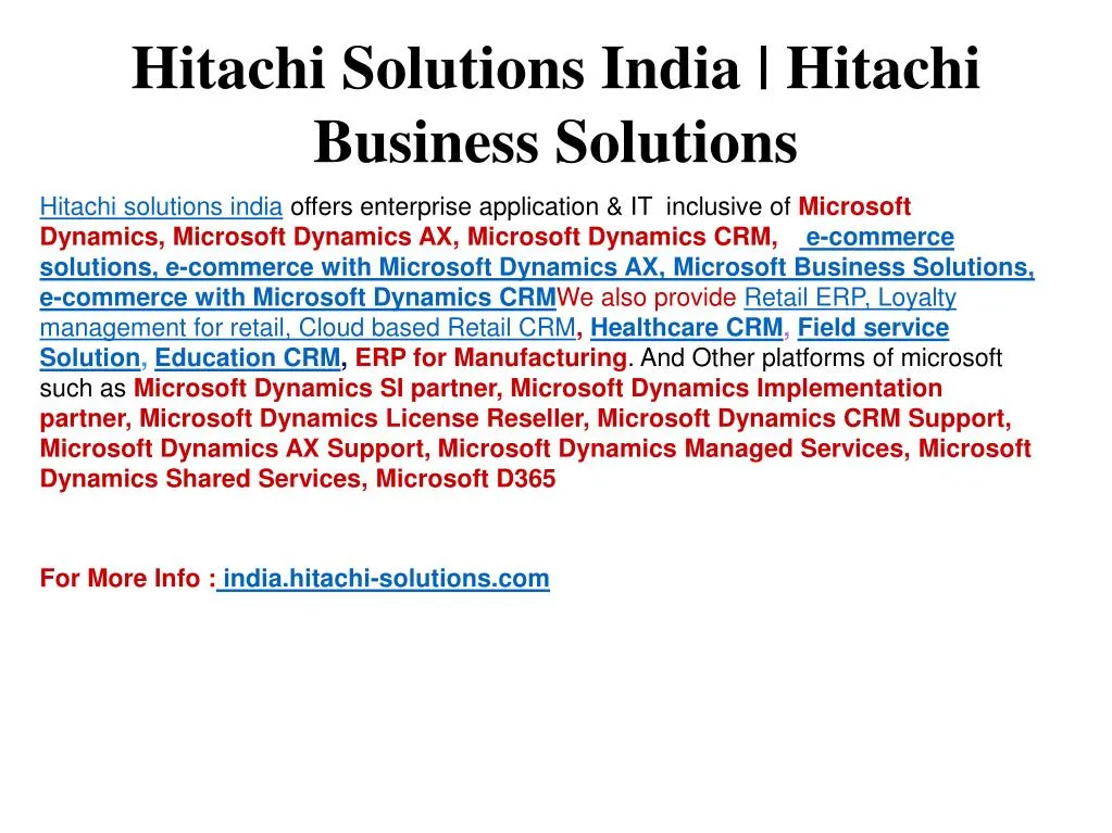hitachi solutions india hitachi business solutions