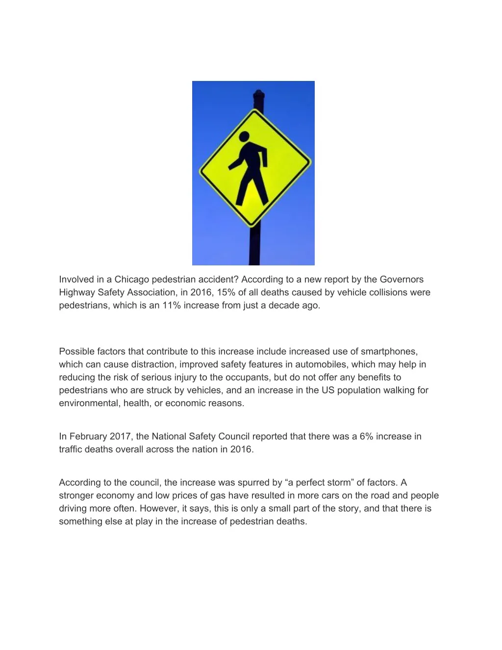 involved in a chicago pedestrian accident