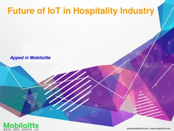 Future of IoT in Hospitality Industry - Mobiloitte