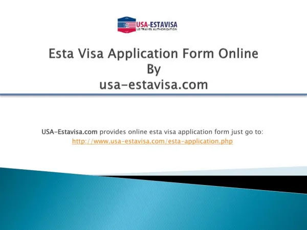 Online Esta Visa Application Form