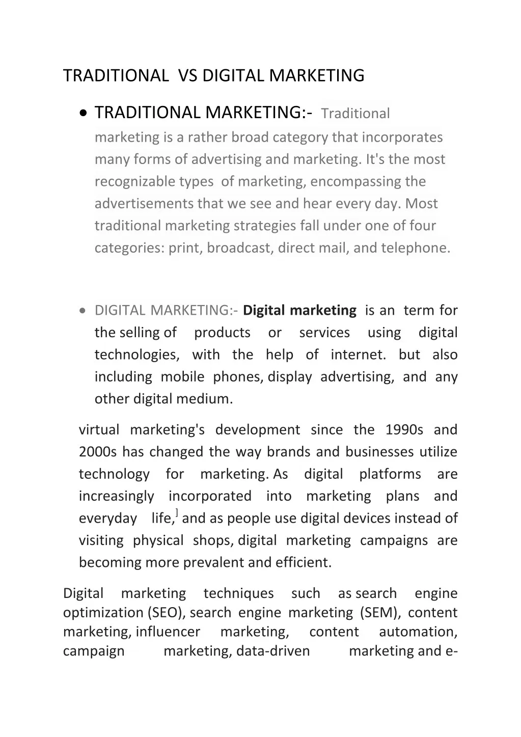 traditional vs digital marketing