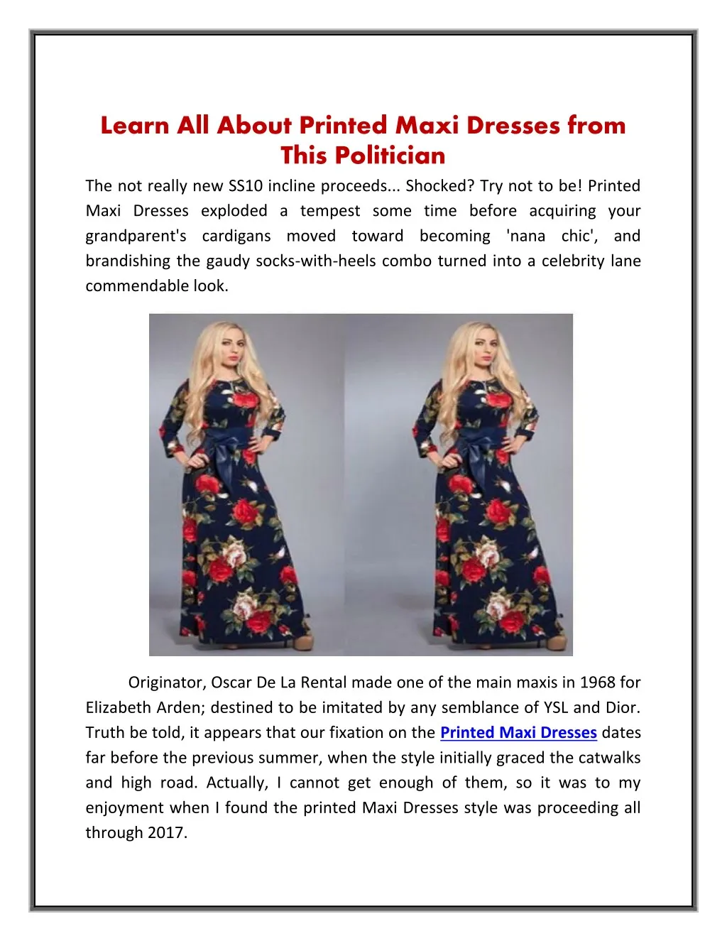 learn all about printed maxi dresses from this