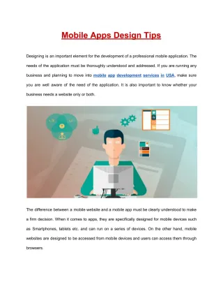 Mobile Apps Design Tips