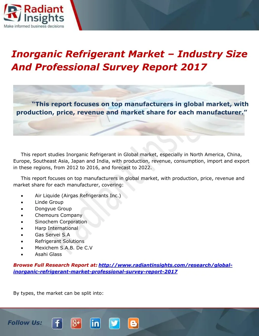 inorganic refrigerant market industry size