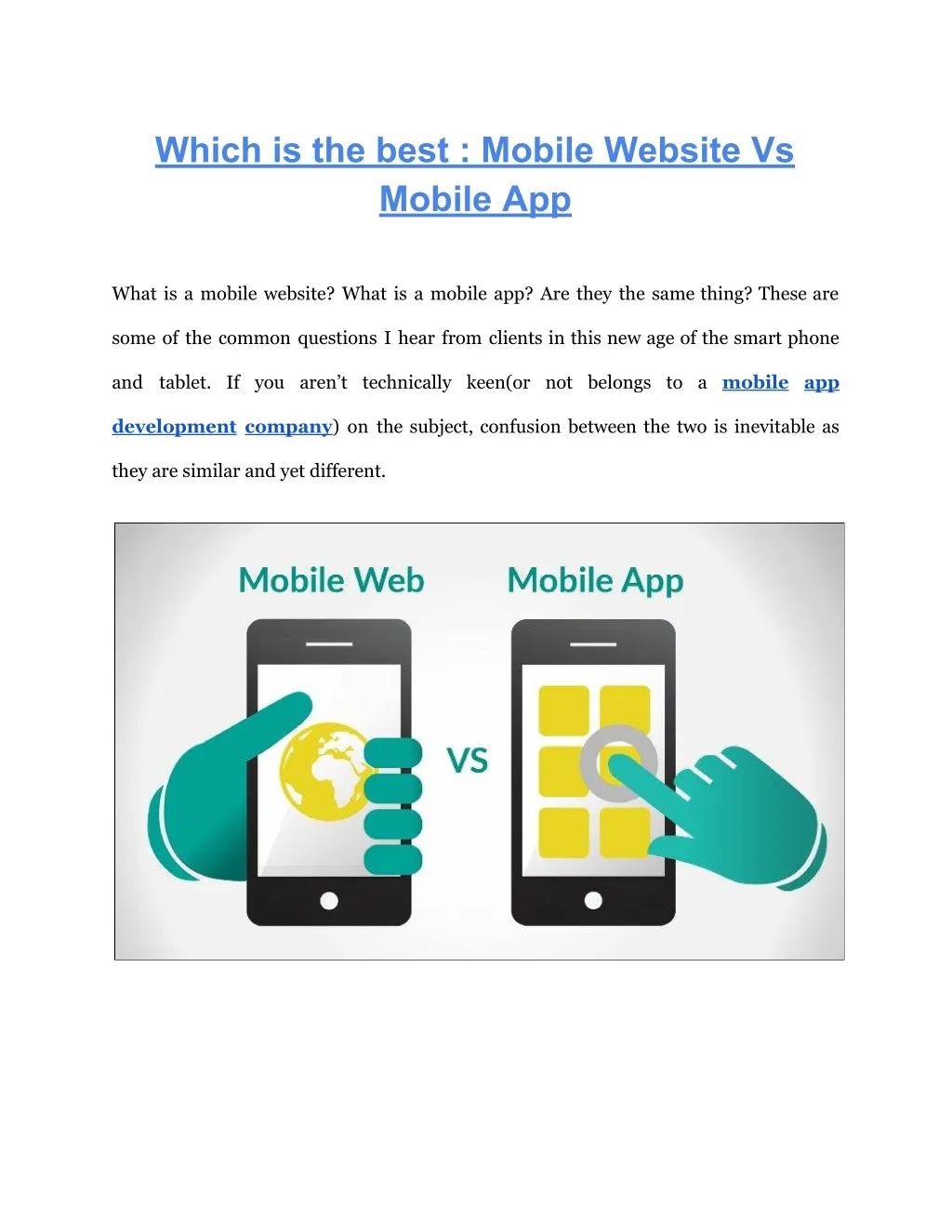 which is the best mobile website vs mobile app