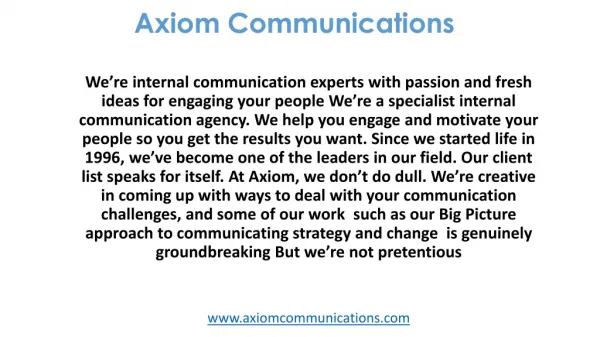 Axiom Communications services