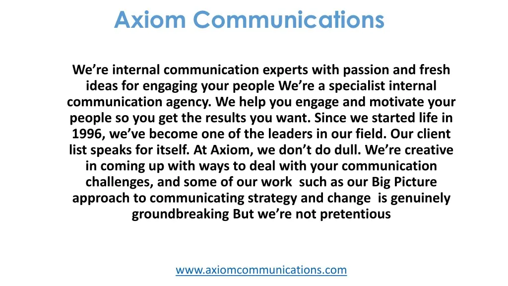 axiom communications