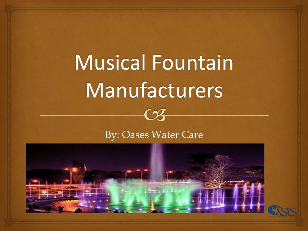 musical fountain manufacturers