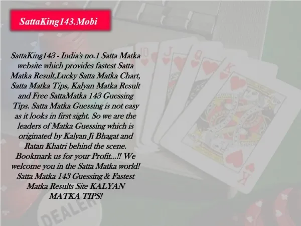 The India's Best Satta Matka Game | Satta King143