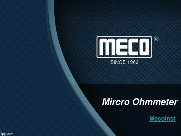 Micro Ohmmeter-mecoinst