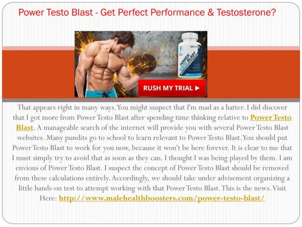Power Testo Blast - Enhance your Size and Stamina & More Performance!!