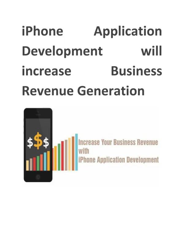 iPhone Application Development will increase Business Revenue Generation