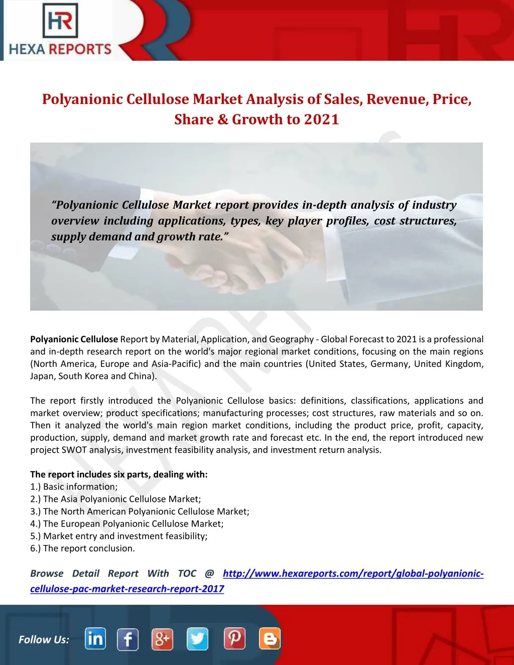 polyanionic cellulose market analysis of sales