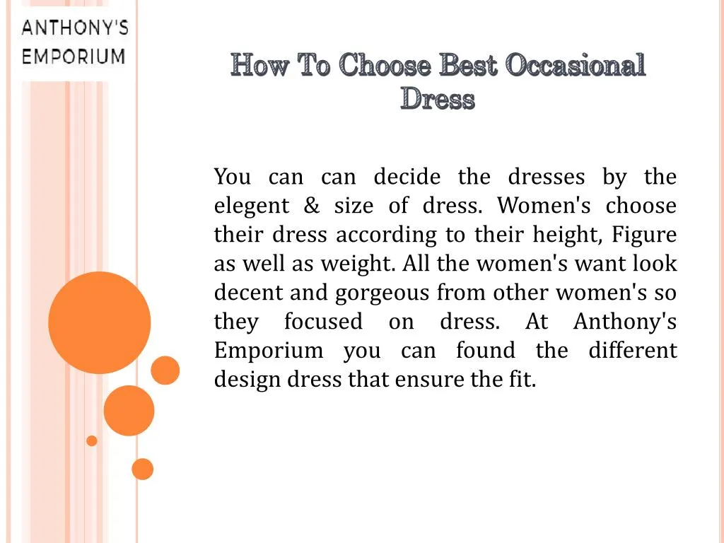 how to choose best occasional dress