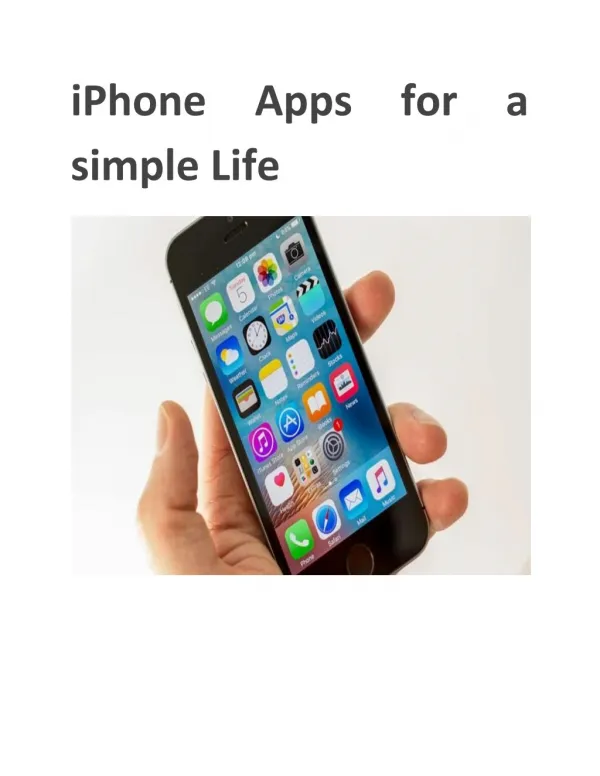 iPhone Apps for a simple Life