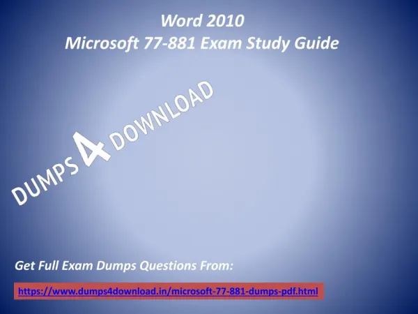 Microsoft 77-881 Exam Real Questions - 77-881 Braindumps Dumps4Download