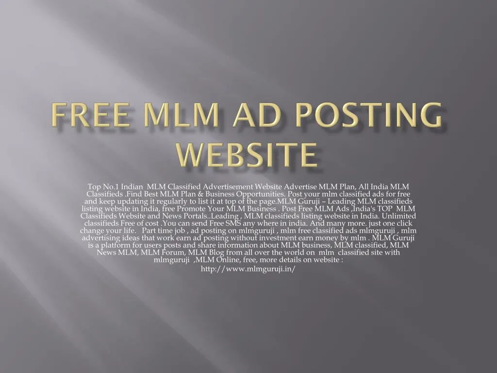 free mlm ad posting website