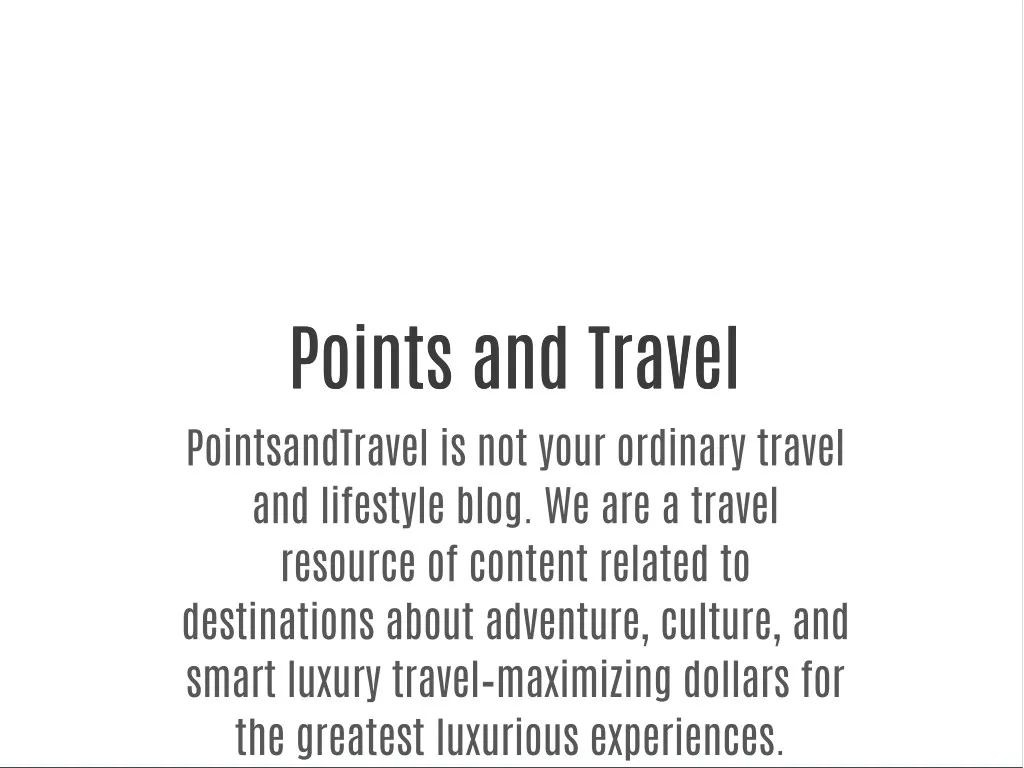 points and travel points and travel
