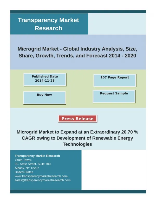 Microgrid Market Analysis by Segments, Size, Trends, Growth and Forecast 2020