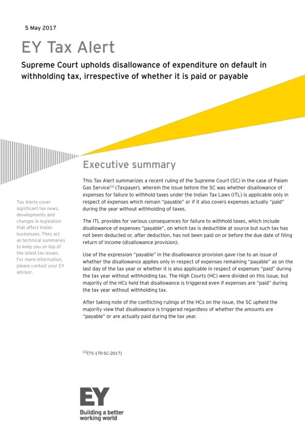 Tax Alert - EY INDIA