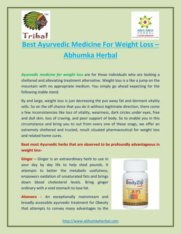 Best Ayurvedic medicine for weight loss - Abhumka herbal