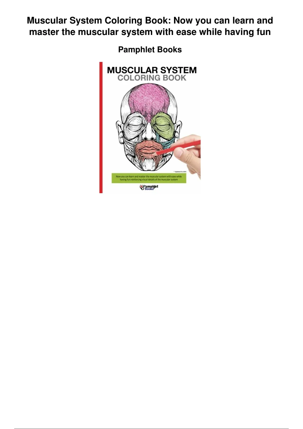 muscular system coloring book now you can learn