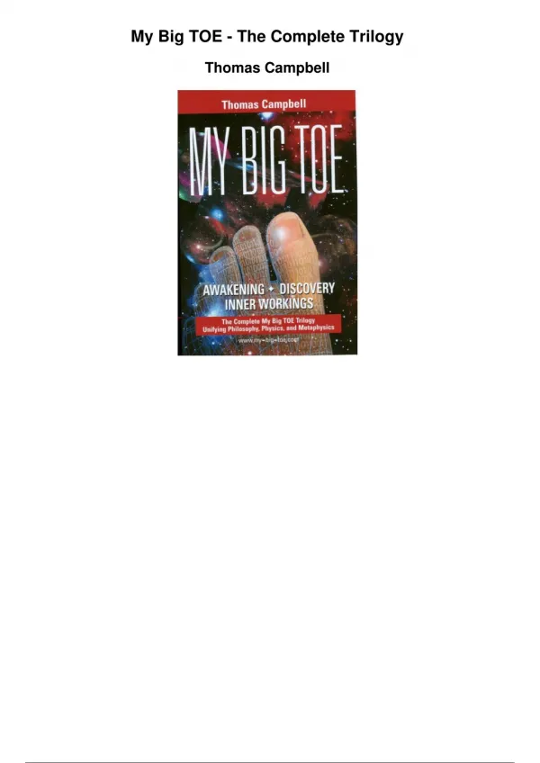 My Big Toe The Complete Trilogy_PDF