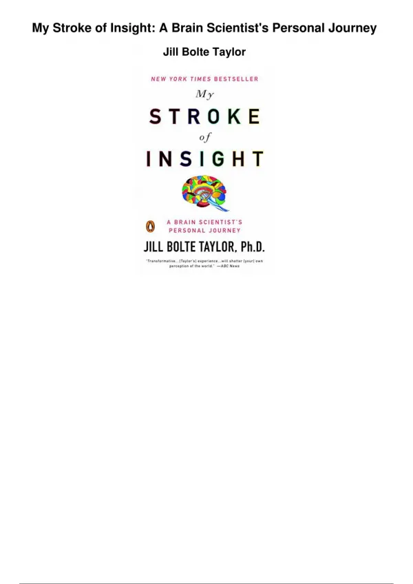 My Stroke Of Insight A Brain Scientists Personal Journey_PDF