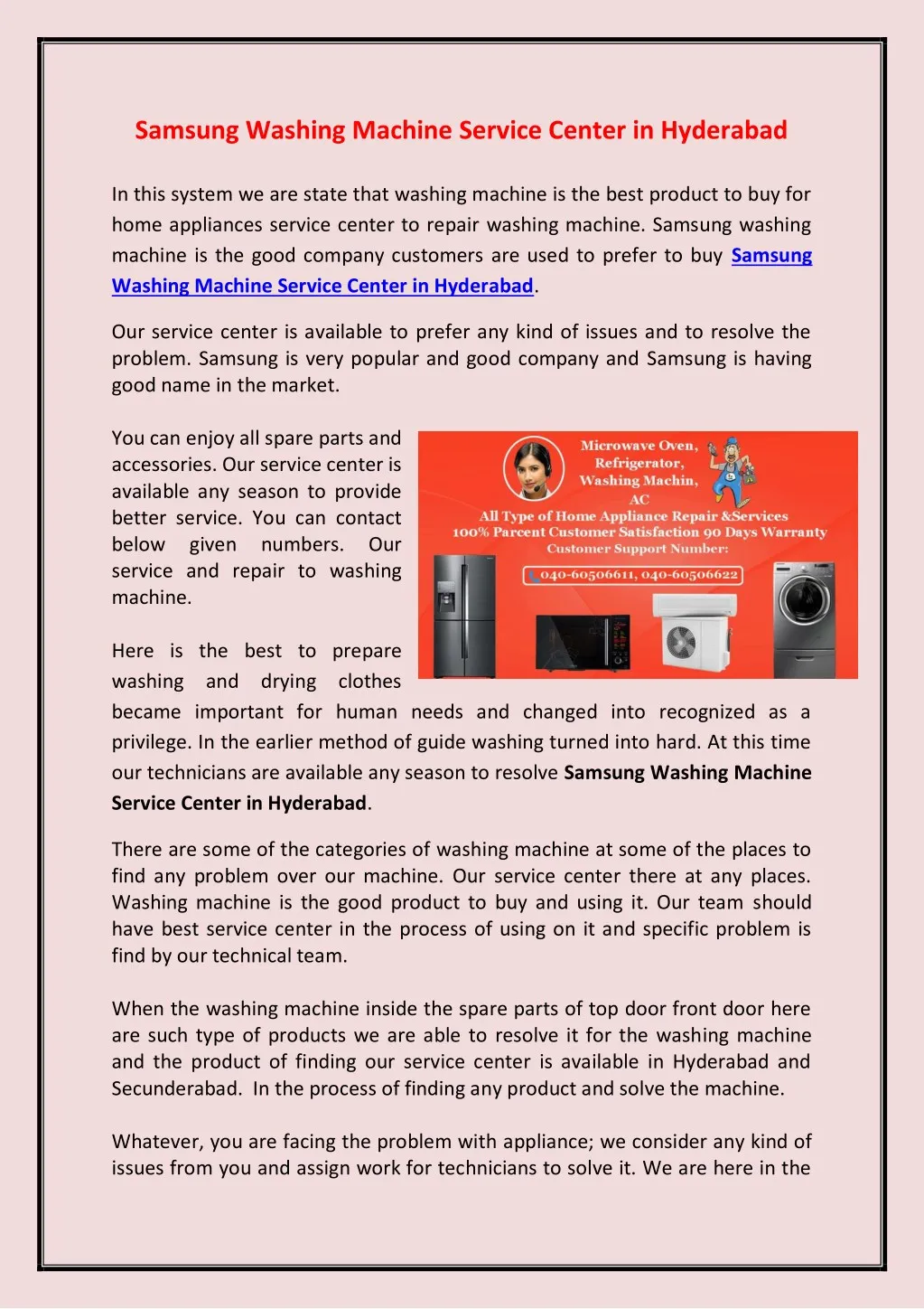 samsung washing machine service center