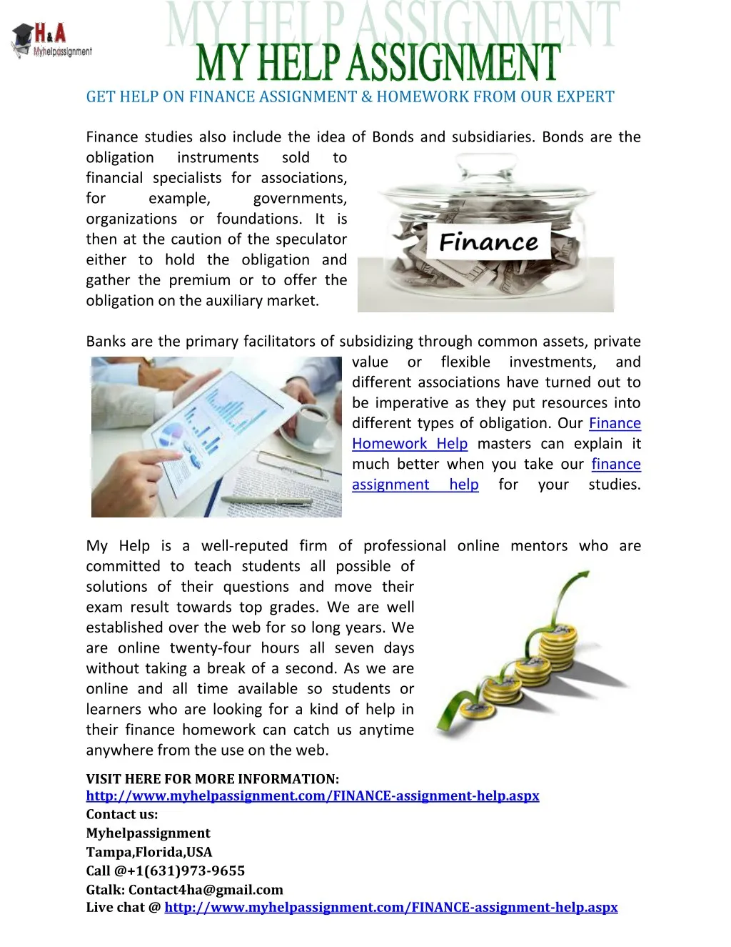 get help on finance assignment homework from