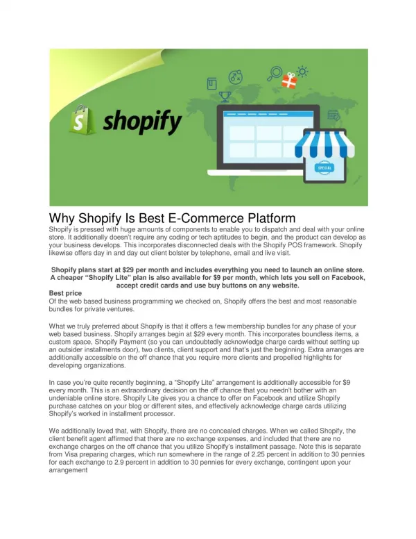 Why Shopify Is Best E-Commerce Platform