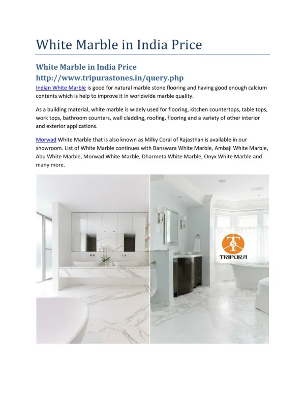 White Marble in India Price