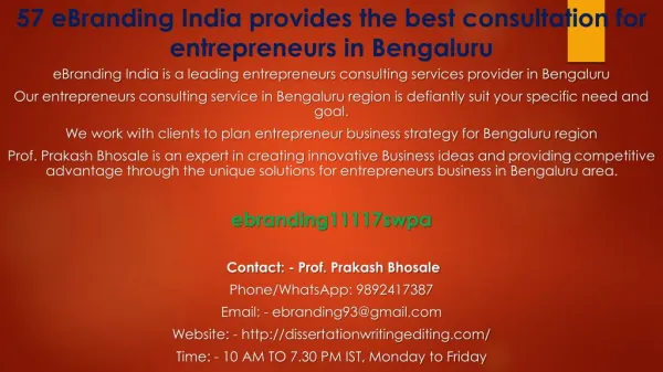 52 eBranding India is the Best Business Idea Consultation Services in Bengaluru