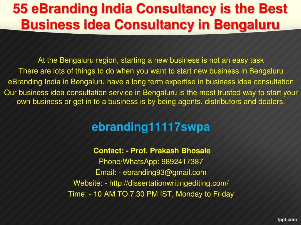 55 ebranding india consultancy is the best business idea consultancy in bengaluru