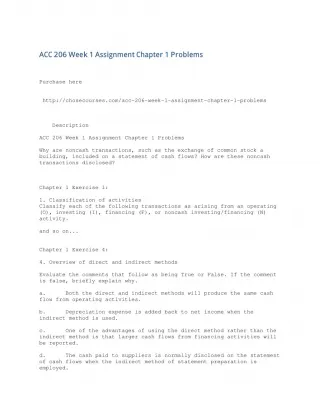 ACC 206 Week 1 Assignment Chapter 1 Problems - slide 1