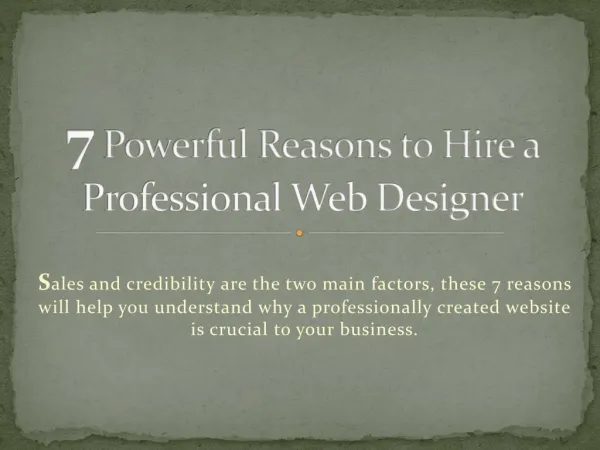 7 Powerful Reasons to Hire a Professional Web Designer