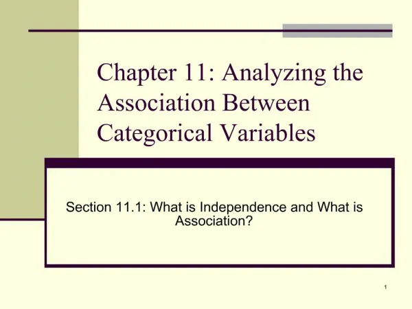 Chapter 11: Analyzing the Association Between Categorical Variables