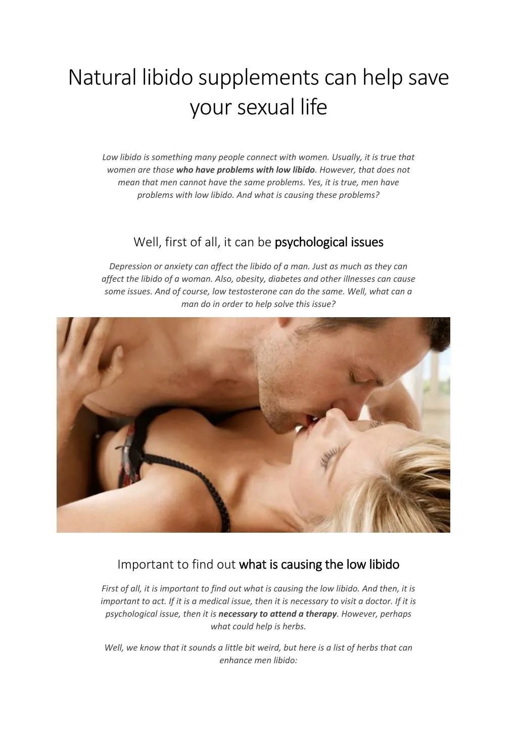 natural libido supplements can help save your