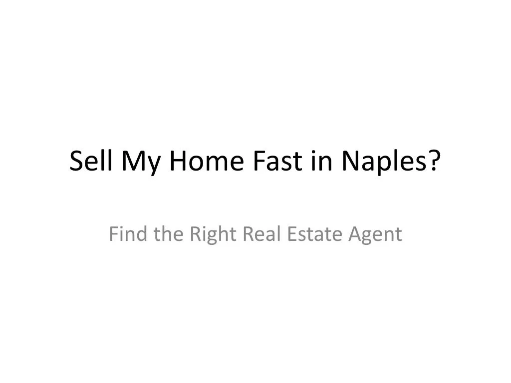 sell my home fast in naples