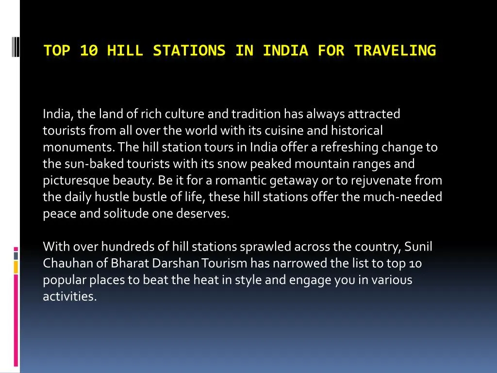 top 10 hill stations in india for traveling