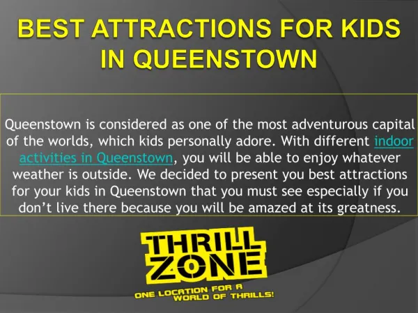 Best Attractions for Kids In Queenstown