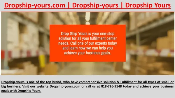 Hire Dropship-yours.com A Professional & Reliable Company For Your Business Needs
