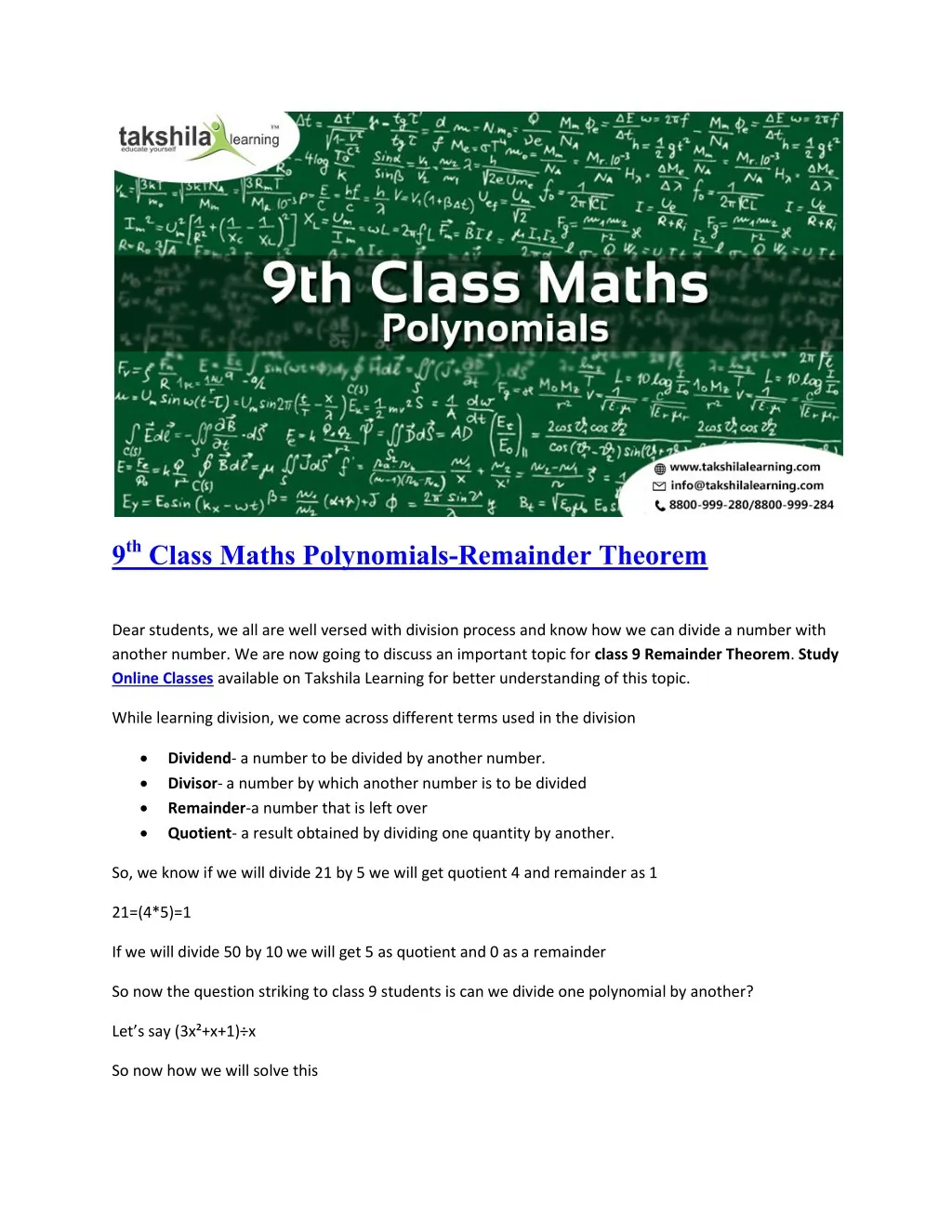 9 th class maths polynomials remainder theorem