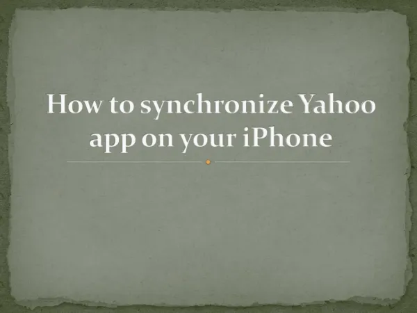 How to synchronize Yahoo app on your iPhone