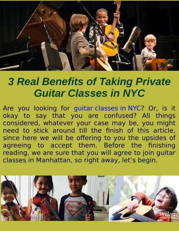 The Benefits of Taking Private Guitar Classes in NYC