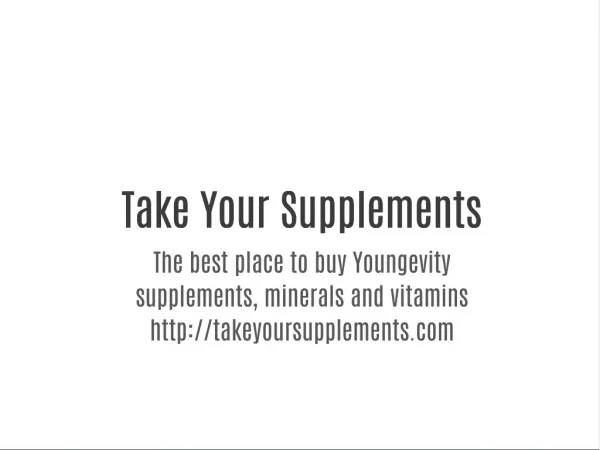 Take Your Supplements