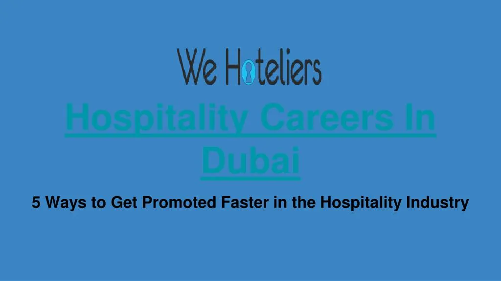 hospitality careers in dubai