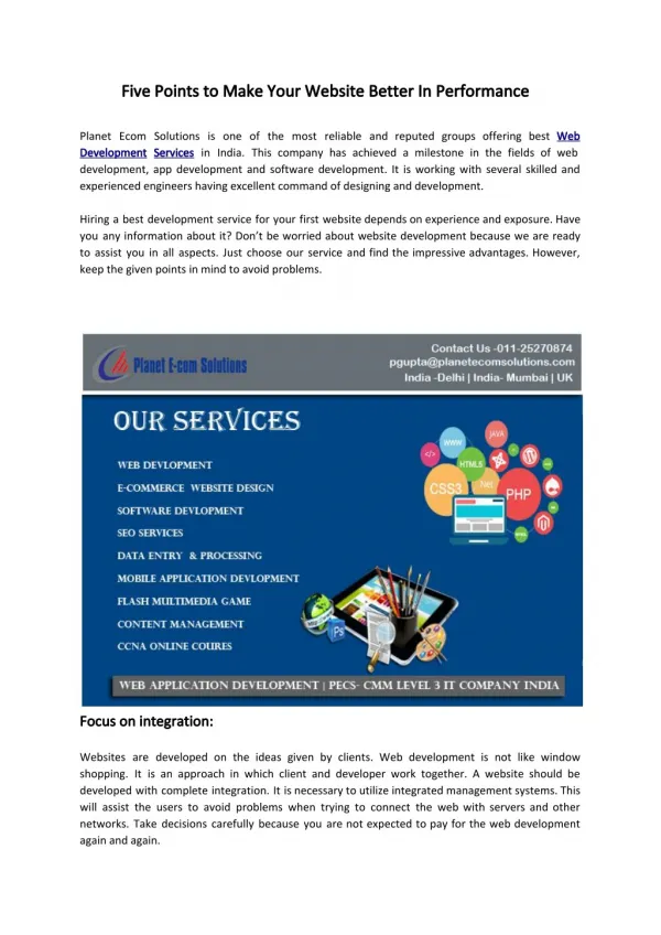 Web Development Services in India